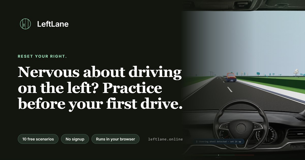 Left Lane. Class LeftLane — Practice Driving on the Left (Free Simulator)